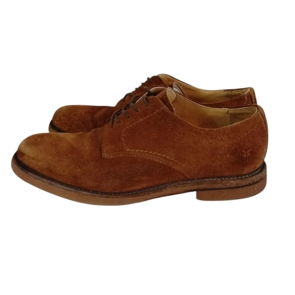 FRYE Tyler Oxfords Brown Suede Lace Up Shoes Men's Size 8.5